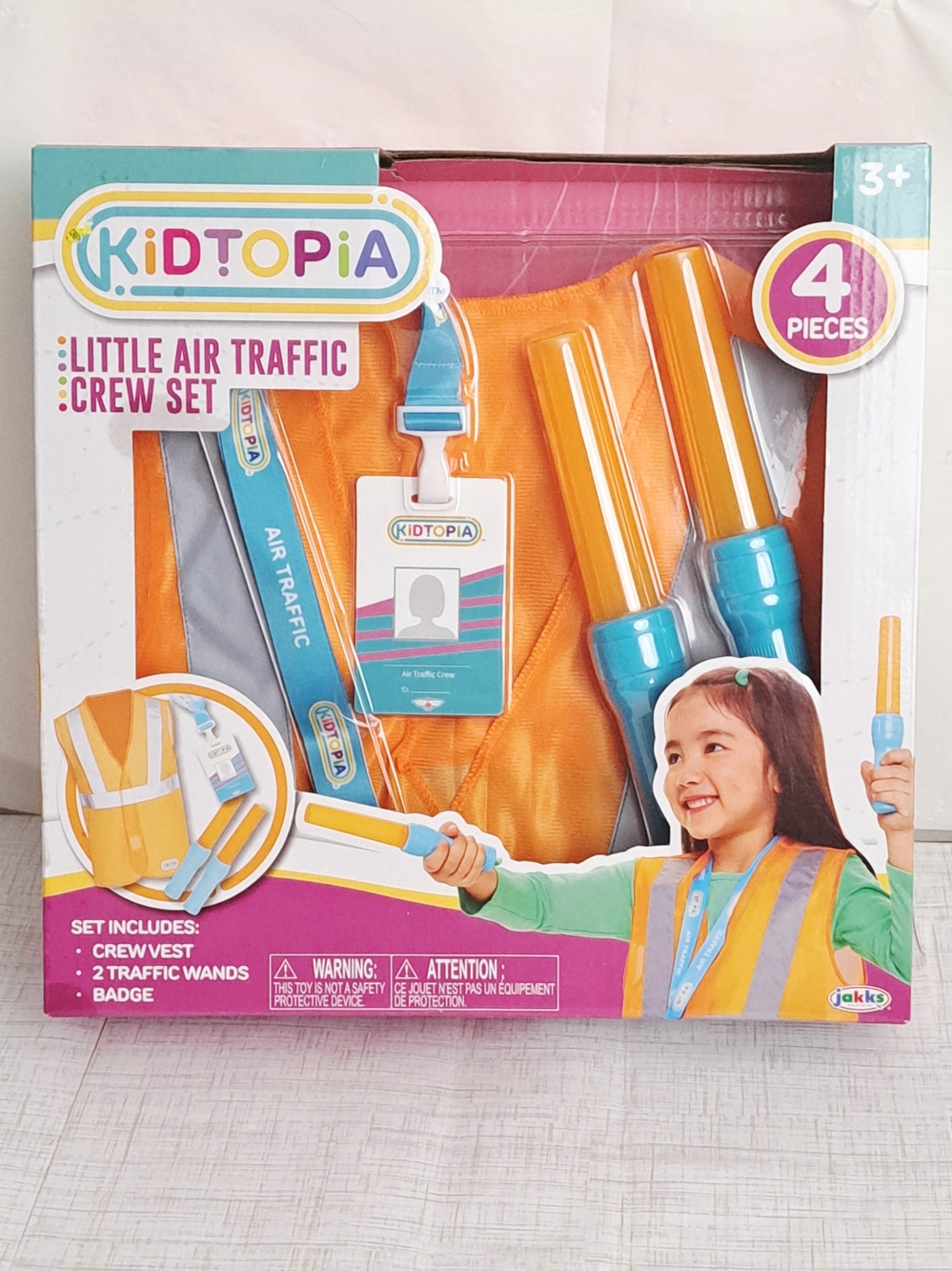 Kidtopia Aviation Kids Air Traffic Crew Play Set - Orange and Blue